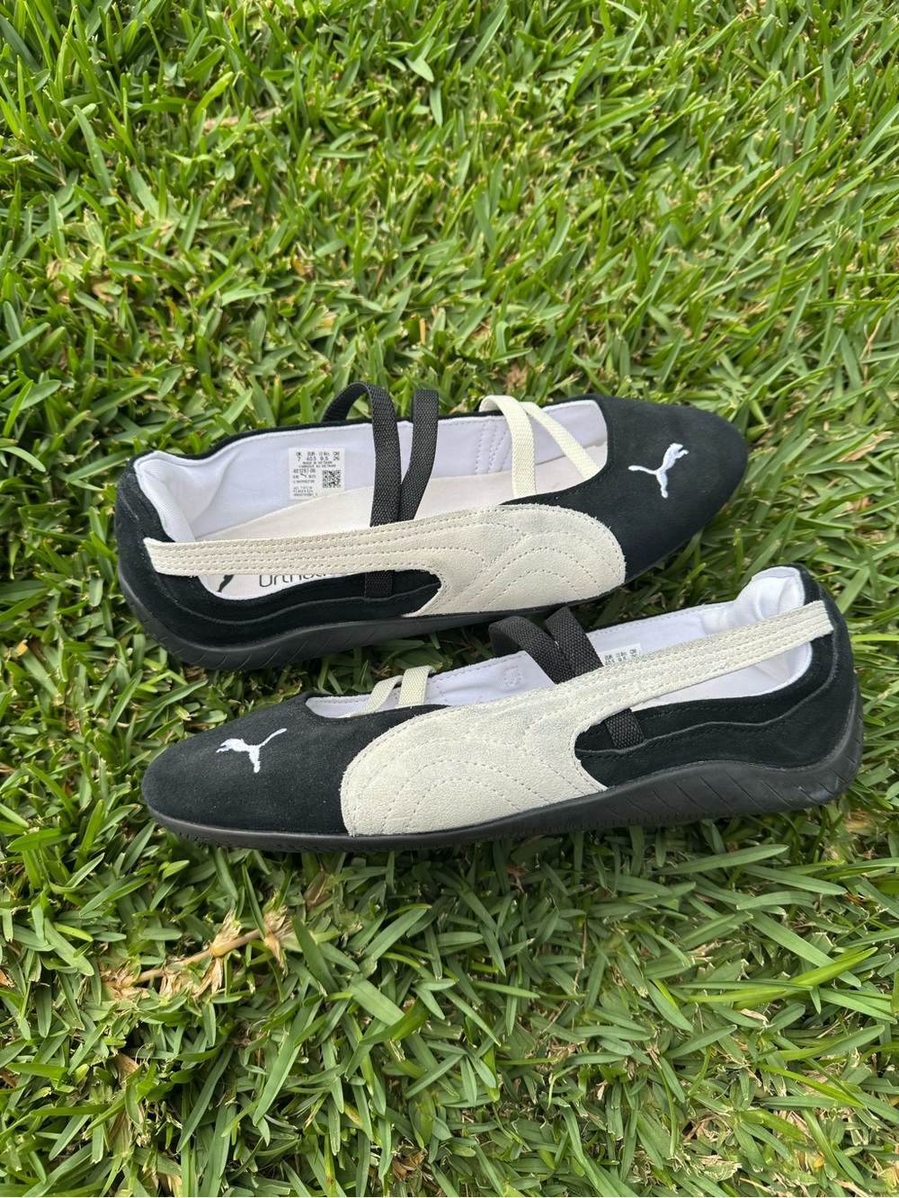 PUMA Women’s Black and Cream Ballet Sneaker Flats - Picture 2 of 10